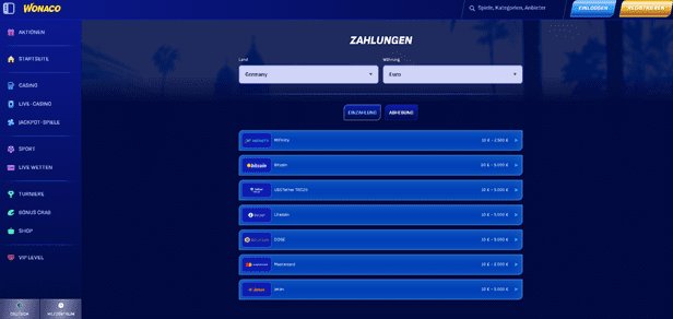 Wonaco bonus codes in Germany Wonaco bonus codes in Germany